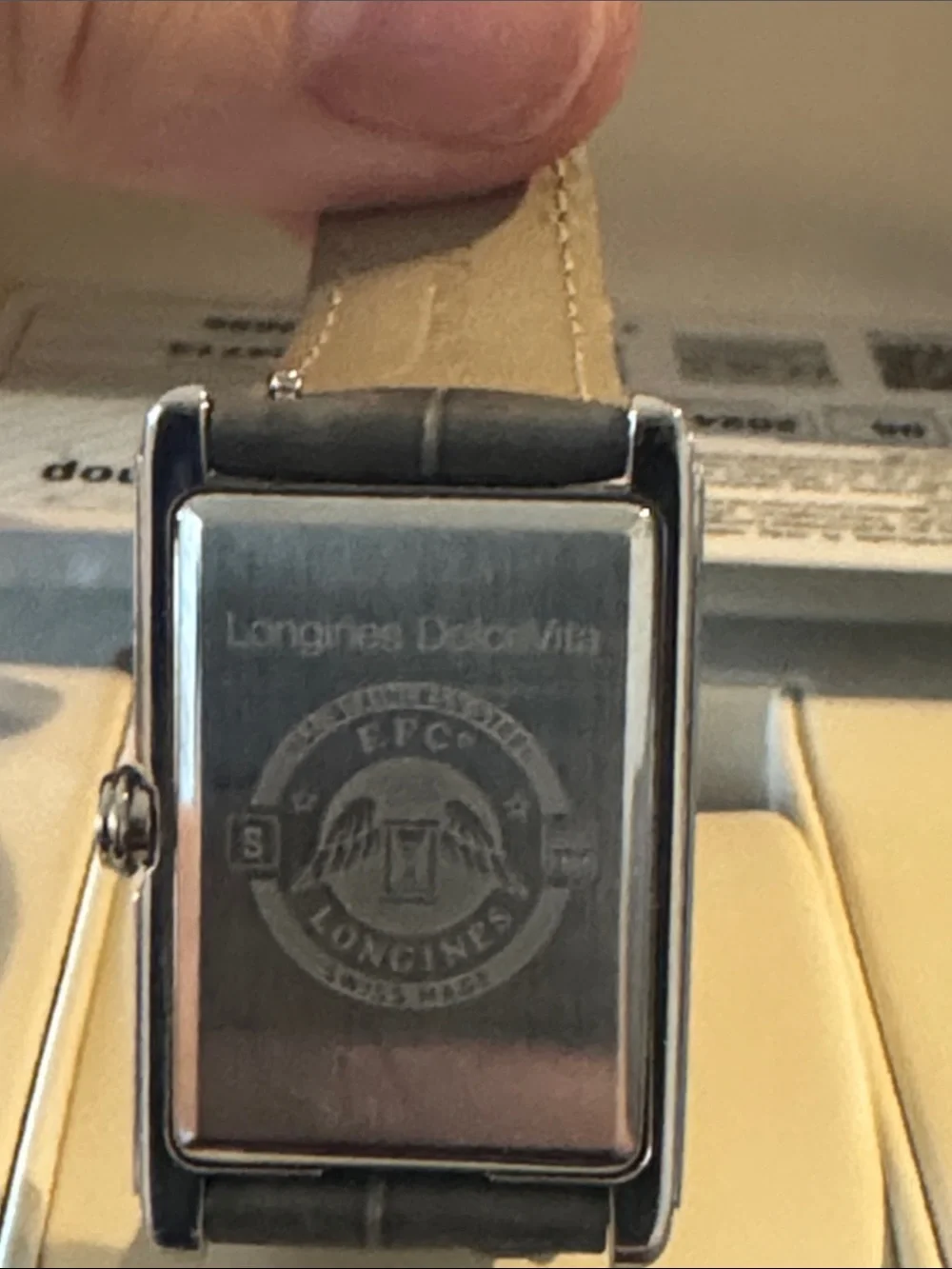 Longines Dolcevita Watch w/ Grey Alligator/Leather  Strap